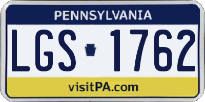 PA license plate LGS1762