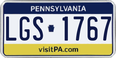 PA license plate LGS1767