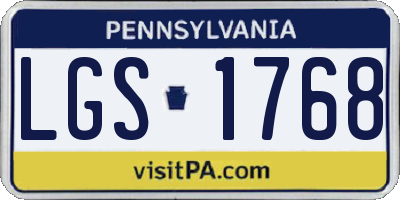 PA license plate LGS1768