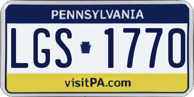 PA license plate LGS1770