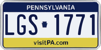 PA license plate LGS1771