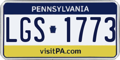 PA license plate LGS1773