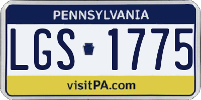 PA license plate LGS1775