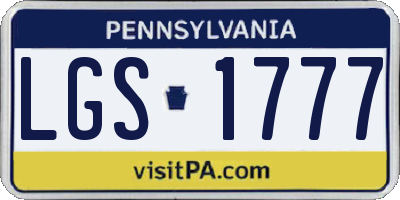PA license plate LGS1777