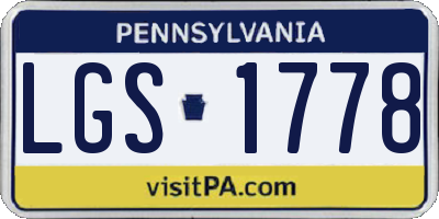 PA license plate LGS1778