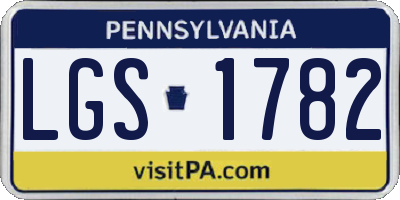 PA license plate LGS1782