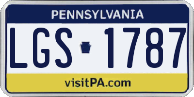 PA license plate LGS1787
