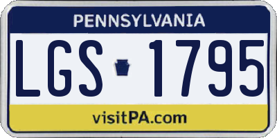 PA license plate LGS1795