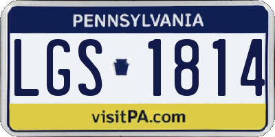 PA license plate LGS1814