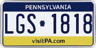 PA license plate LGS1818