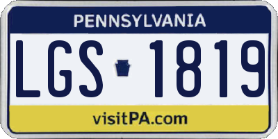 PA license plate LGS1819
