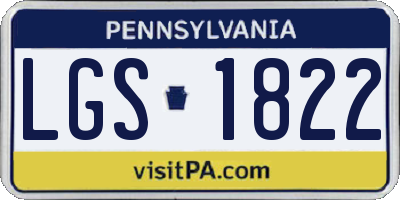 PA license plate LGS1822