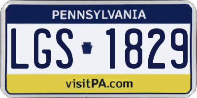 PA license plate LGS1829