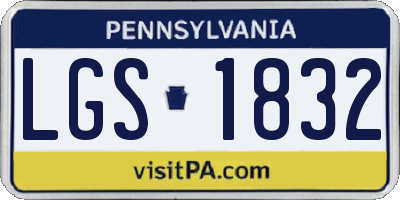 PA license plate LGS1832