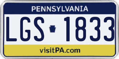 PA license plate LGS1833