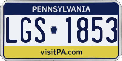 PA license plate LGS1853