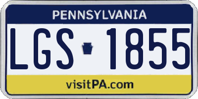 PA license plate LGS1855