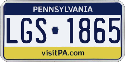 PA license plate LGS1865