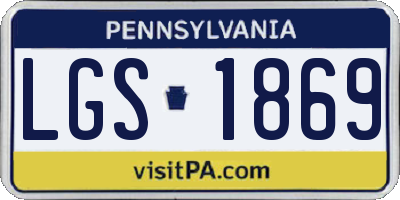 PA license plate LGS1869