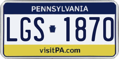 PA license plate LGS1870