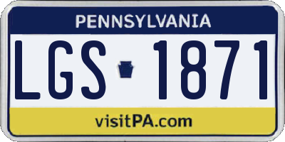 PA license plate LGS1871
