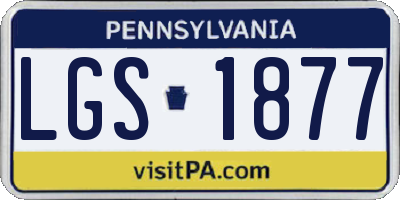 PA license plate LGS1877
