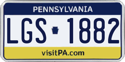 PA license plate LGS1882