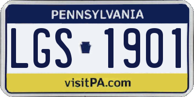 PA license plate LGS1901
