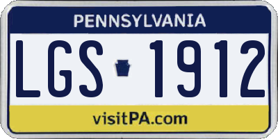 PA license plate LGS1912