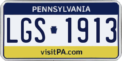 PA license plate LGS1913