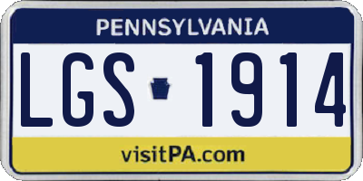PA license plate LGS1914