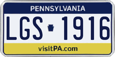 PA license plate LGS1916