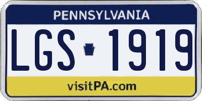 PA license plate LGS1919