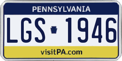 PA license plate LGS1946