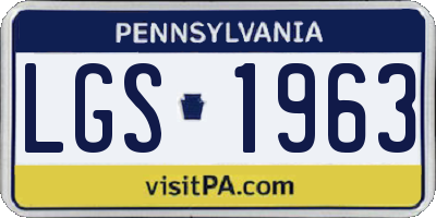 PA license plate LGS1963