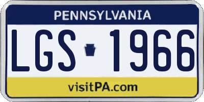 PA license plate LGS1966