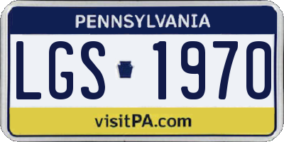 PA license plate LGS1970