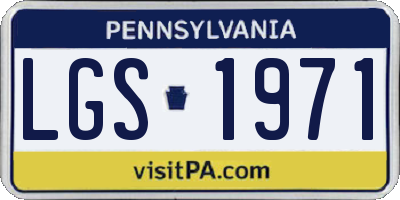 PA license plate LGS1971