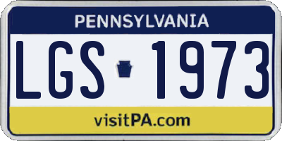 PA license plate LGS1973