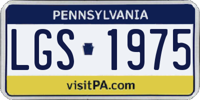 PA license plate LGS1975
