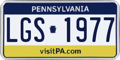 PA license plate LGS1977