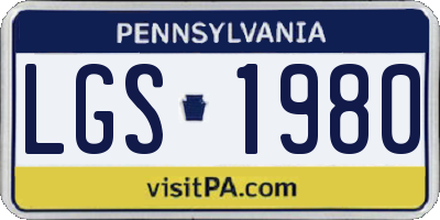 PA license plate LGS1980