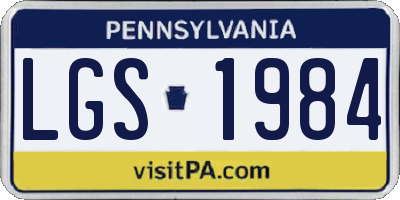 PA license plate LGS1984