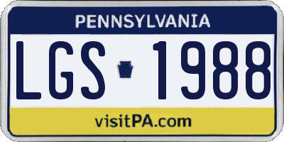 PA license plate LGS1988