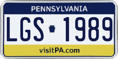 PA license plate LGS1989