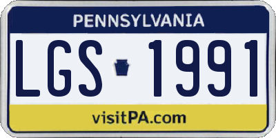 PA license plate LGS1991