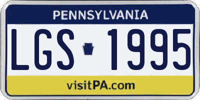 PA license plate LGS1995