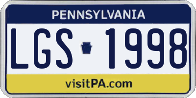 PA license plate LGS1998