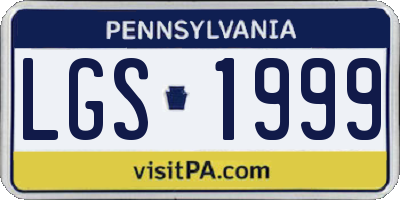 PA license plate LGS1999