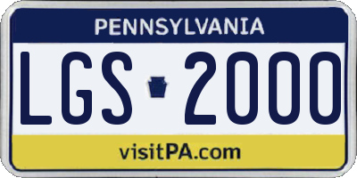 PA license plate LGS2000